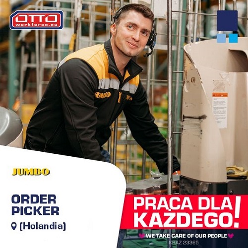 Holandia - order picker w magazynie sieci supermarketów JUMBO