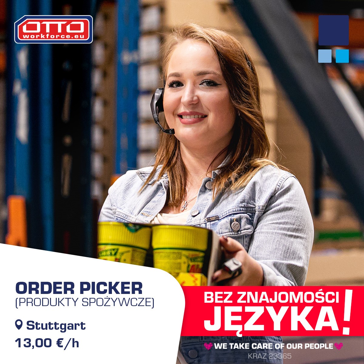 Order picker (produkty spożywcze). 13,00 €/h