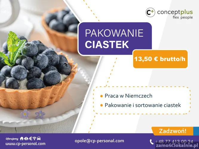 Pracownik produkcji (k/m)  pakowanie ciastek  Niemcy