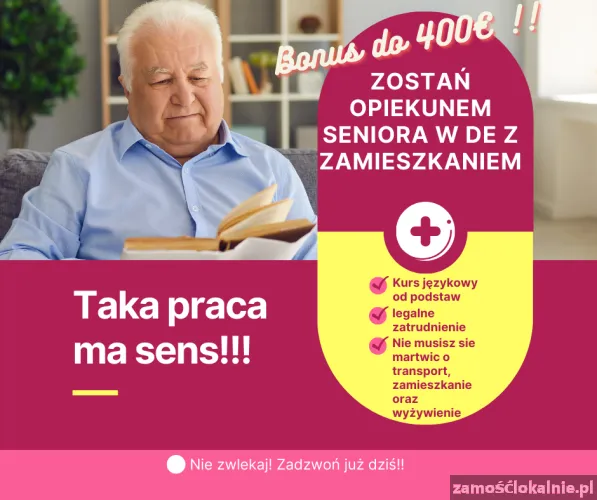 Pracuj jako Opiekun Seniora